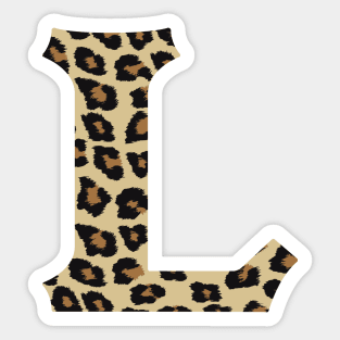 Letter L Leopard Cheetah Monogram Initial Sticker